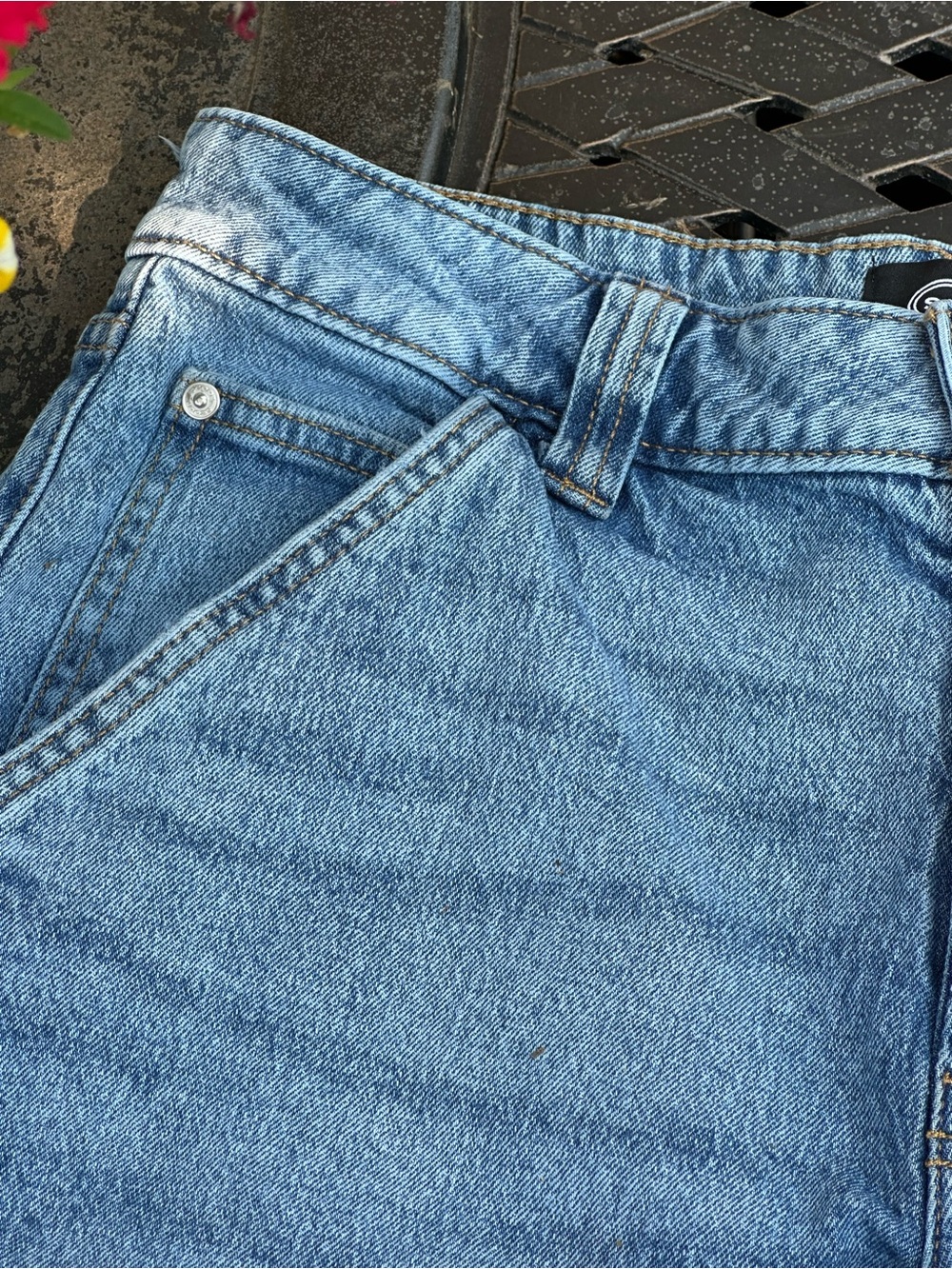 Scoop Carpenter Jeans Women’s Size 8 Wide Leg Utility Denim Light Wash Blue - Picture 11 of 13